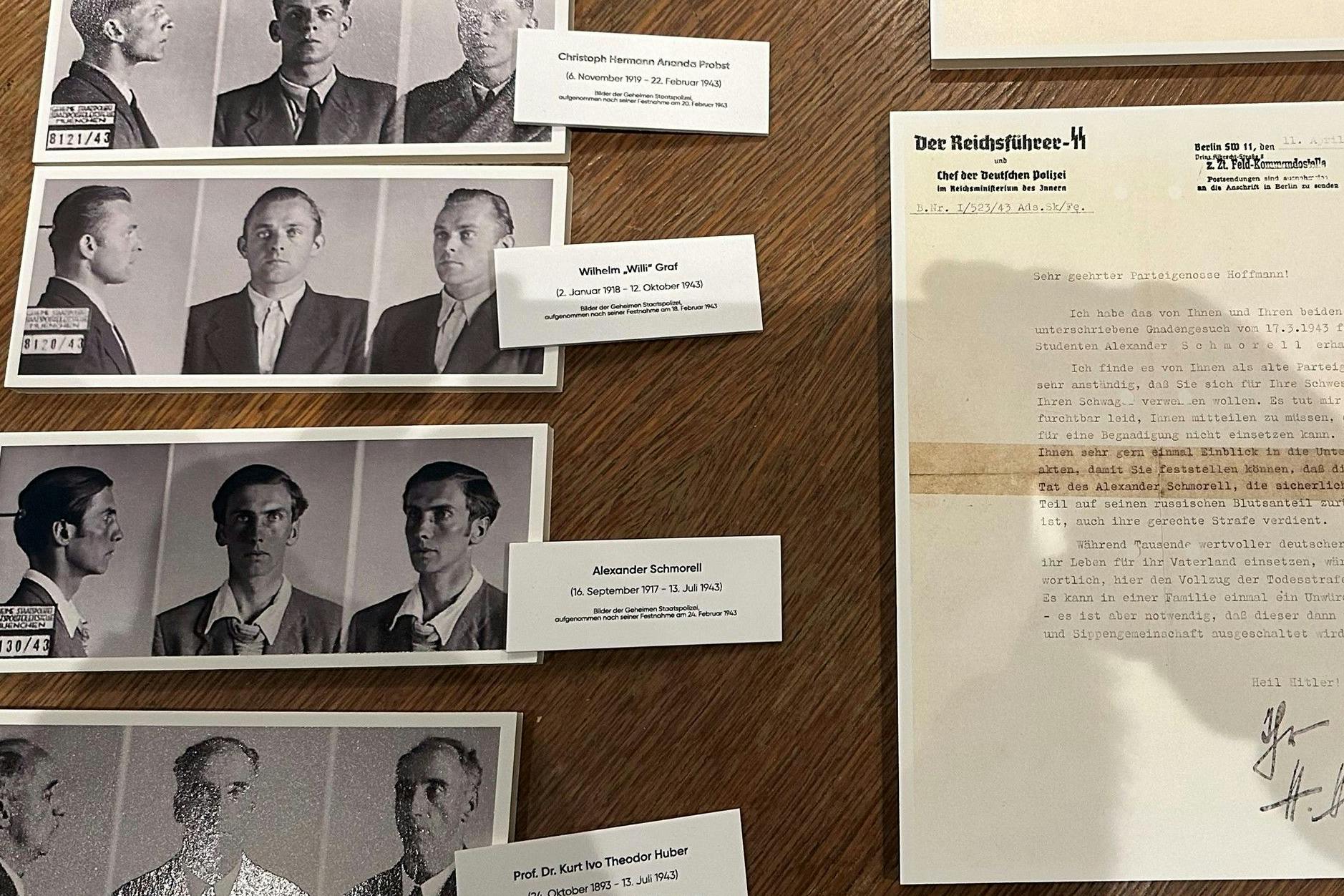 Himmler über den Widerständler Alexander Schmorell - er hatte an den Flugblättern der Weißen Rose mitgewirkt: „Verwerfliche Tat sicherlich zum großen Teil auf seinen russischen Blutsanteil zurückzuführen“.