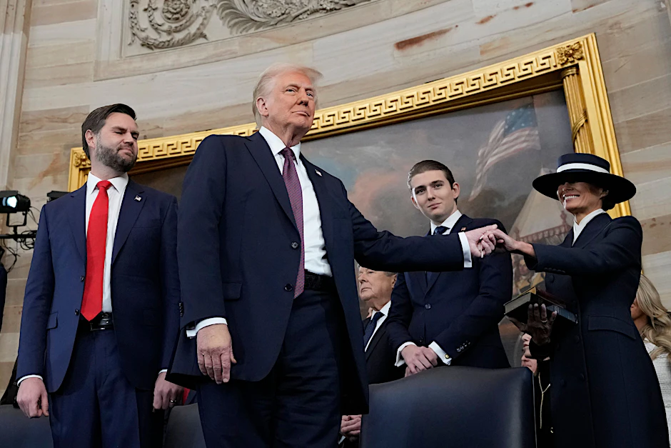 Donald Trump während seiner Amtseinführung im vergangenen Januar