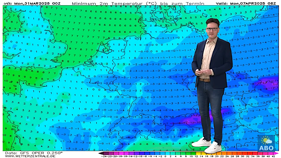 Die Frühtemperaturen am kommenden Montag haben es mit bis zu -6 Grad ganz schön in sich, erklärt Wetter-Experte Dominik Jung. 