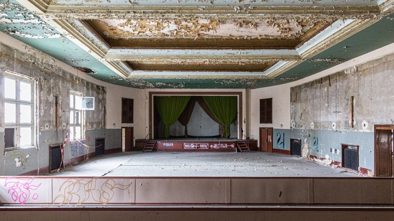 So sah der große Saal in der neu geplanten „Wilhelmine“ in Oberschöneweide bisher aus.