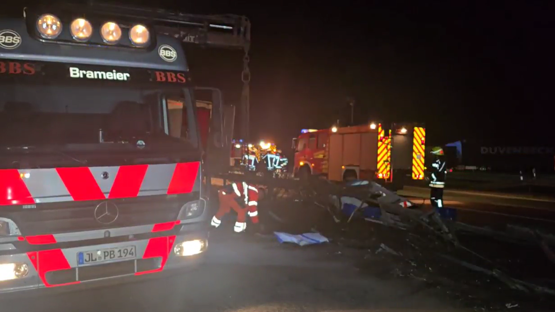 Die A2 bei Berlin blieb nach einem Unfall stundenlang gesperrt. 
