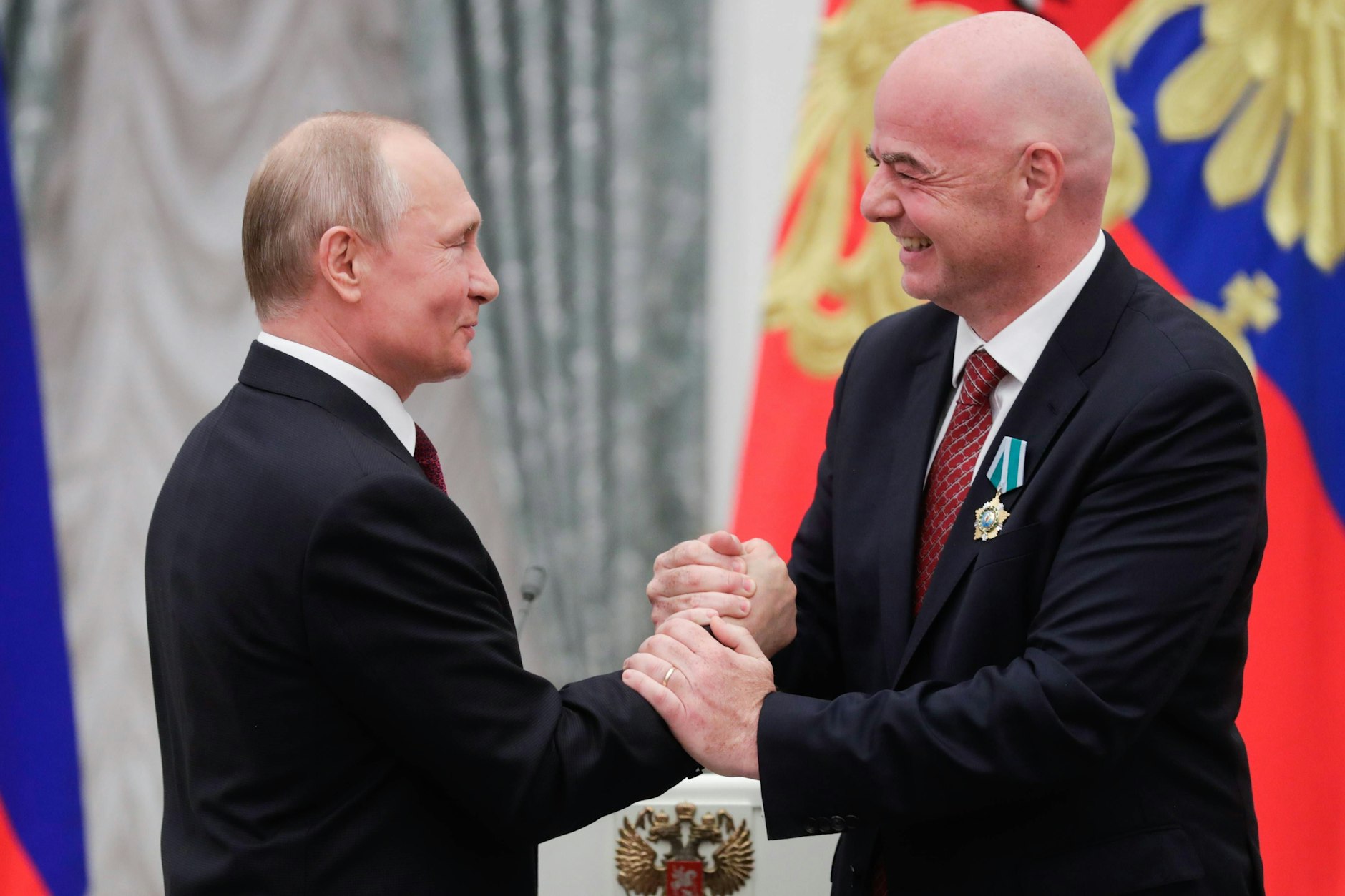 Fifa-Präsident Gianni Infantino bekam 2019 von Kremlchef Wladimir Putin einen Orden der Freundschaft überreicht.