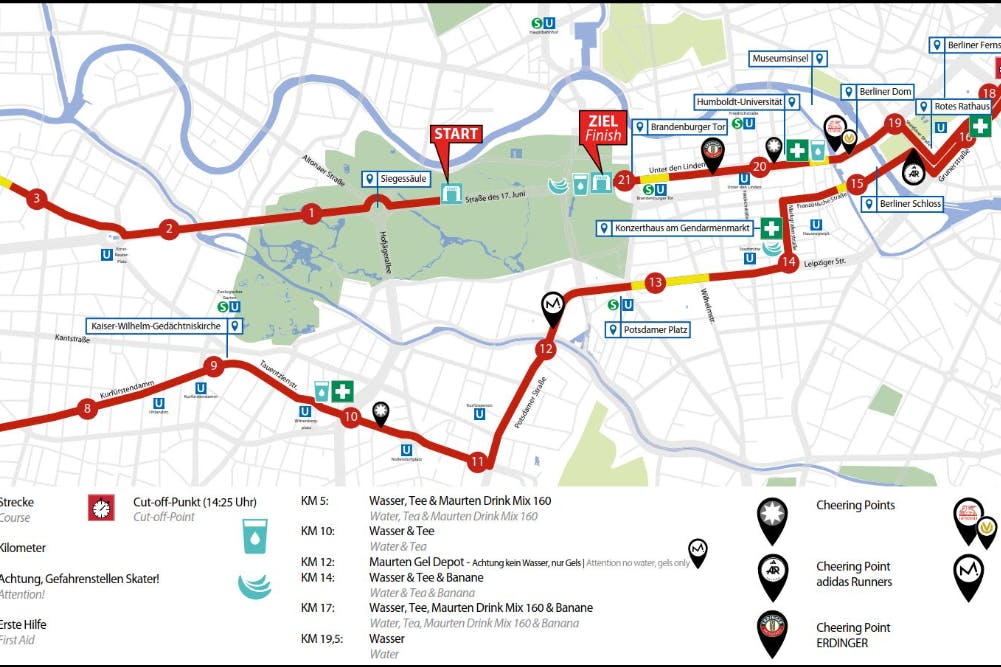 Strecke des Berliner Halbmarathons