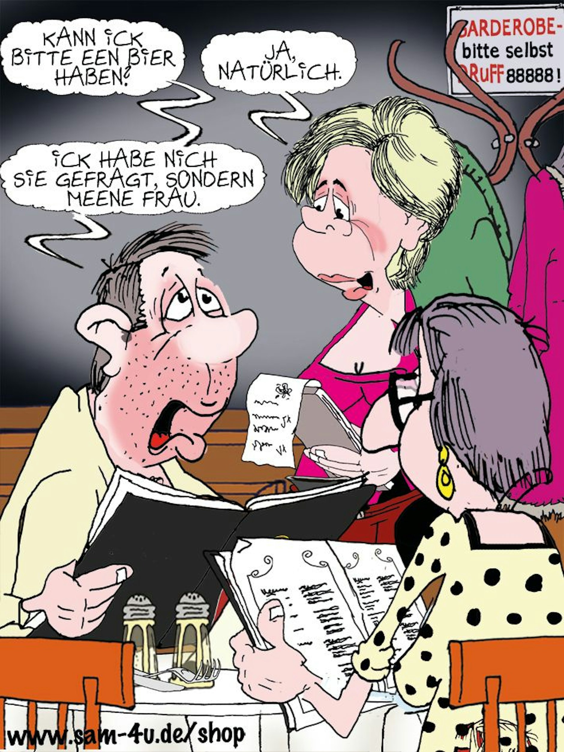 Unser Cartoon des Tages kommt auch heute von Zeichner Sam Paff aus Berlin.