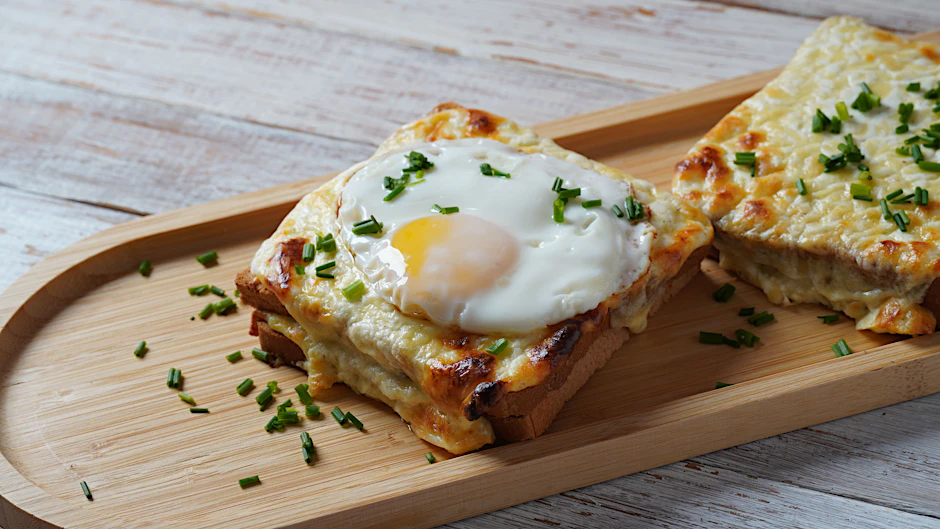 Leckere Phantasieschnitten sind schnell gemacht - das belegte und gebackene Brot mit Spiegelei ist ein echter Genuss und kann beliebig an den eigenen Geschmack angepasst werden.