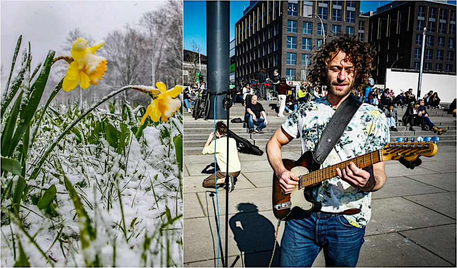 Zwischen Spree-Sonne, blühende Bäumen und Eiskälte im Schatten: Willkommen im April-Berlin.