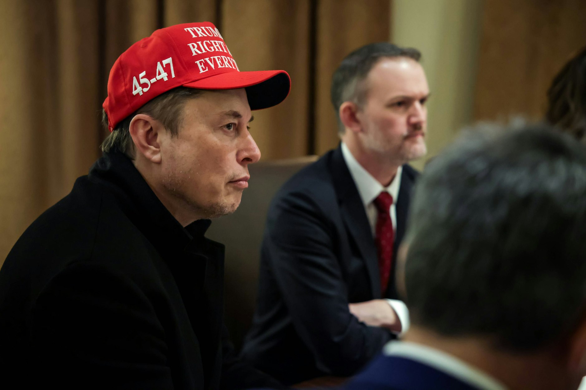 Musk während einer Kabinettssitzung im Weißen Haus