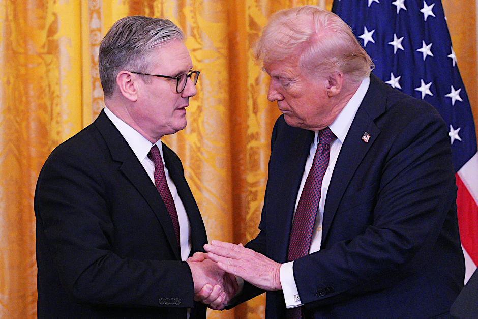 US-Präsident Donald Trump und der britische Premierminister Keir Starmer nach ihrem Treffen im Oval Office