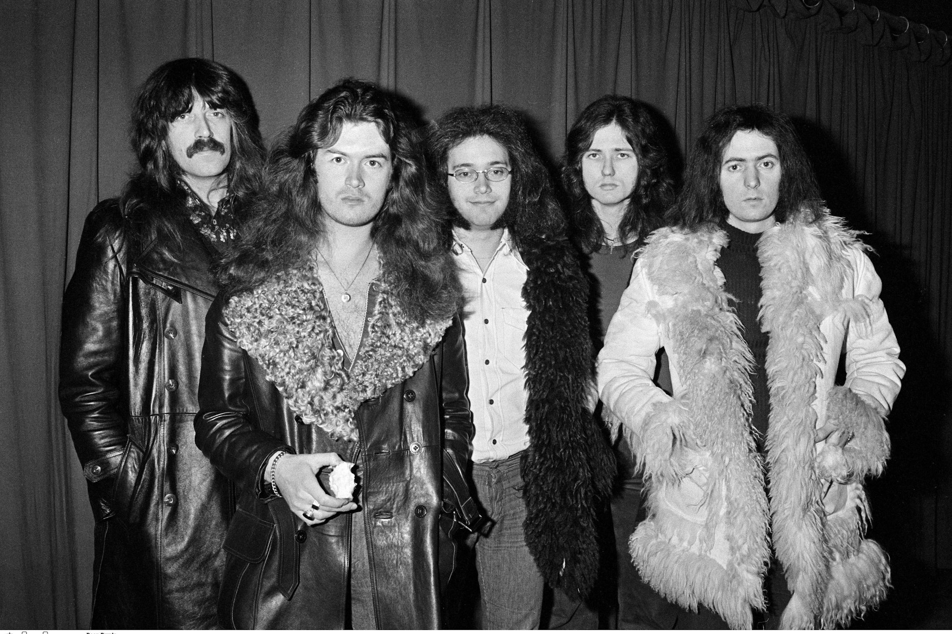 Deep Purple Jon Lord, Glen Hughes, Ian Paice, David Coverdale und Ritchie Blackmore im Dezember 1973.