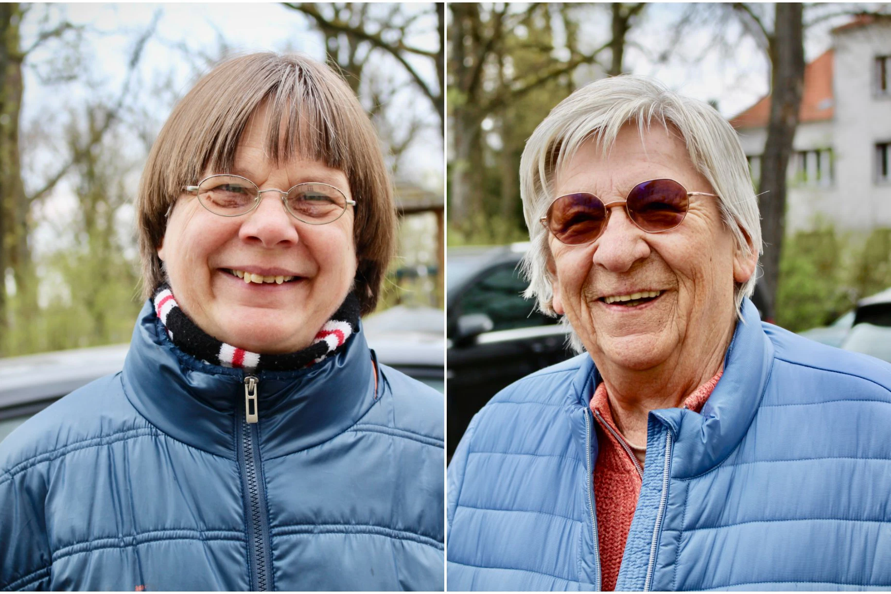 Anette (li.) und Christel Himburg aus Eberswalde haben unterschiedliche Meinungen zum Thema Roboter als Unterstützung in der Pflege im Heim.