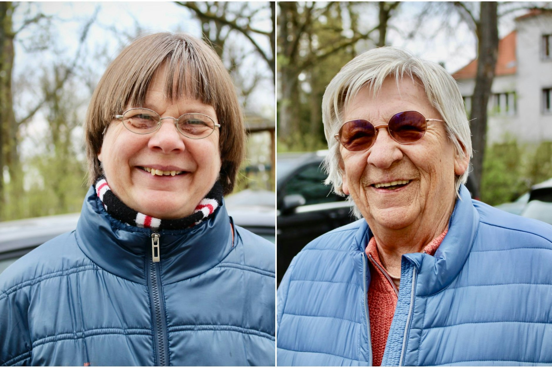 Anette (li.) und Christel Himburg aus Eberswalde haben unterschiedliche Meinungen zum Thema Roboter als Unterstützung in der Pflege im Heim.
