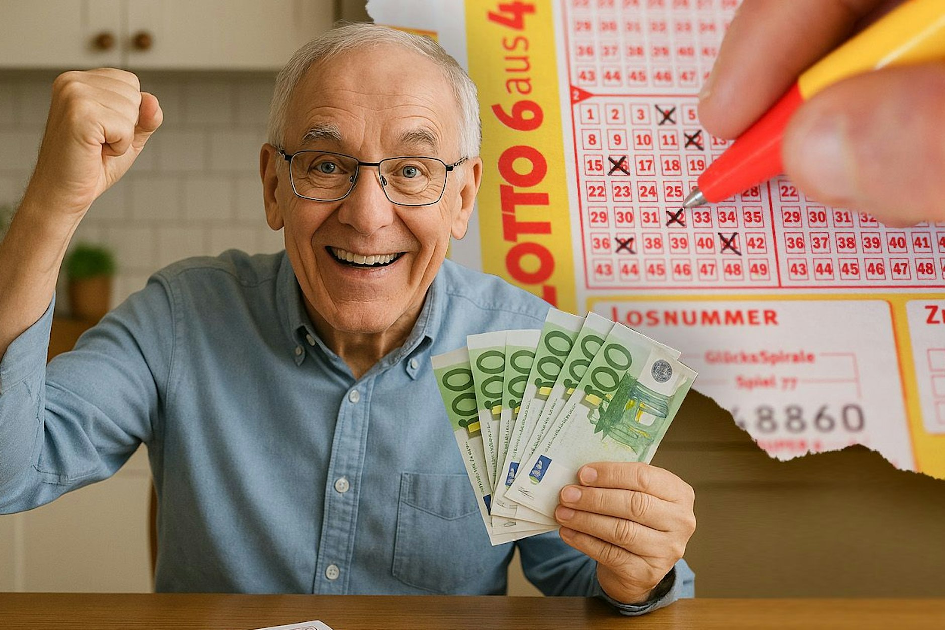 Ein Rentner knackte beim Lotto den Jackpot, räumte mehr als 6 Millionen Euro ab. Über den Spieler ist natürlich nichts bekannt, unser Bild nur eine Illustration.
