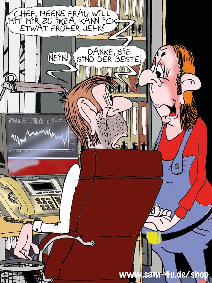 Der Cartoon des Tages stammt auch am Montag aus der Werkstatt unseres Zeichners Sam Paff aus Berlin.