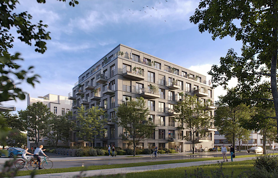 So soll das Wohnprojekt Thule48 in Pankow im Jahr 2027 aussehen.