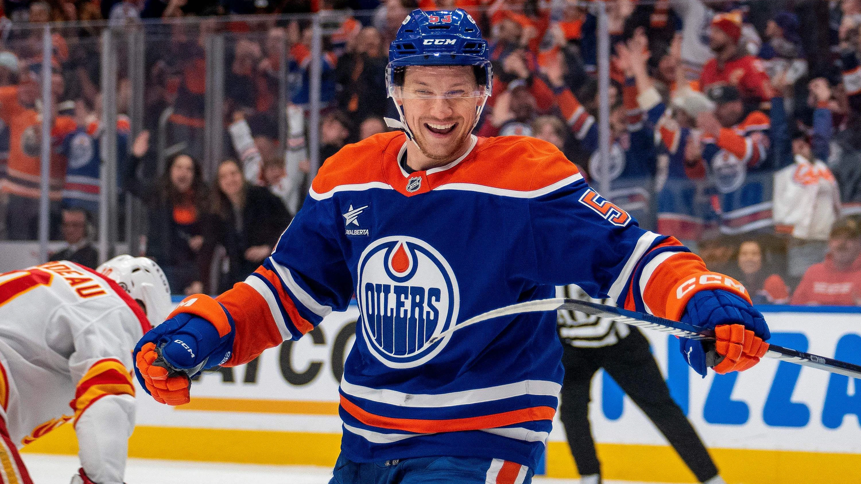 Leon Draisaitl feiert wieder einen Treffer für seine Edmonton Oilers in er NHL.