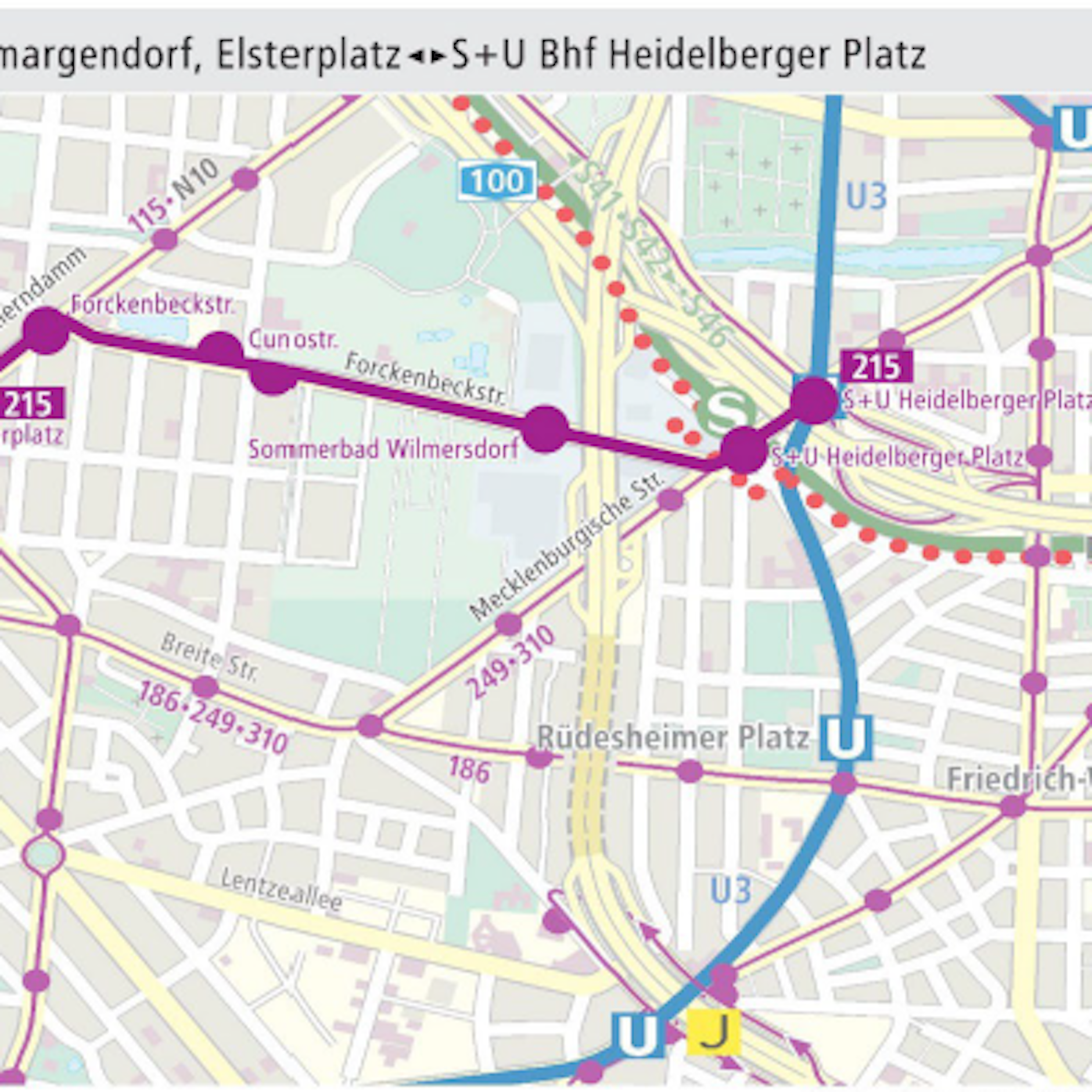 Zukünftig wird die Buslinie 249 mit der neuen Linie 215 verbunden.