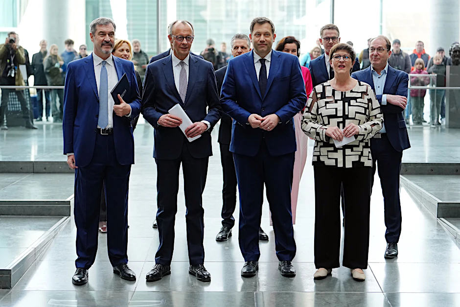 Söder, Merz, Klingbeil und Esken (v.l.n.r.)