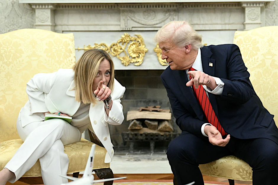 US-Präsident Donald Trump (r.) und die italienische Ministerpräsidentin, Giorgia Meloni, im Weißen Haus