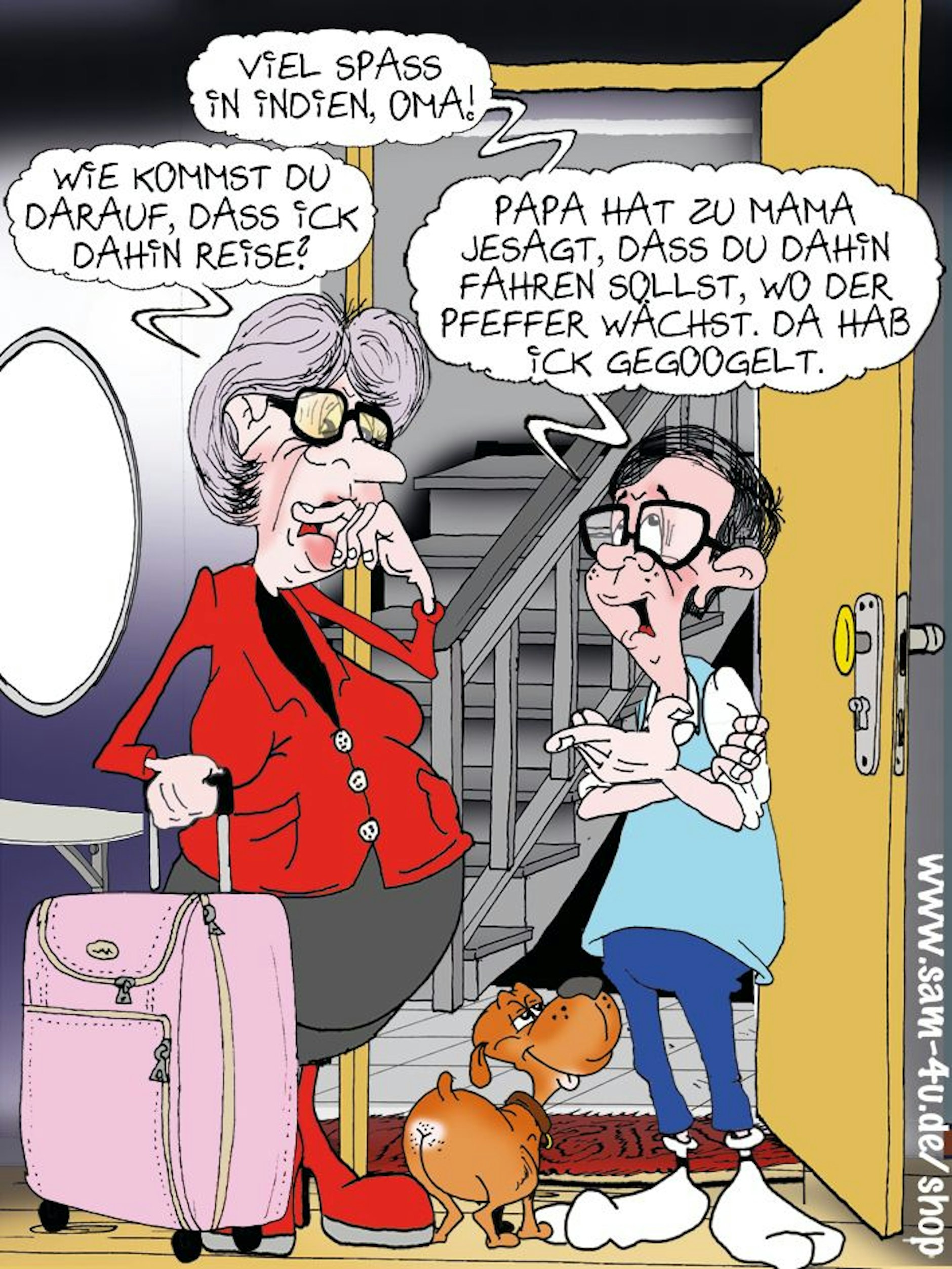 Zu unserer täglichen Rubrik Witz des Tages gehört natürlich auch der Cartoon des Tages von Zeichner Sam Paff aus Berlin.