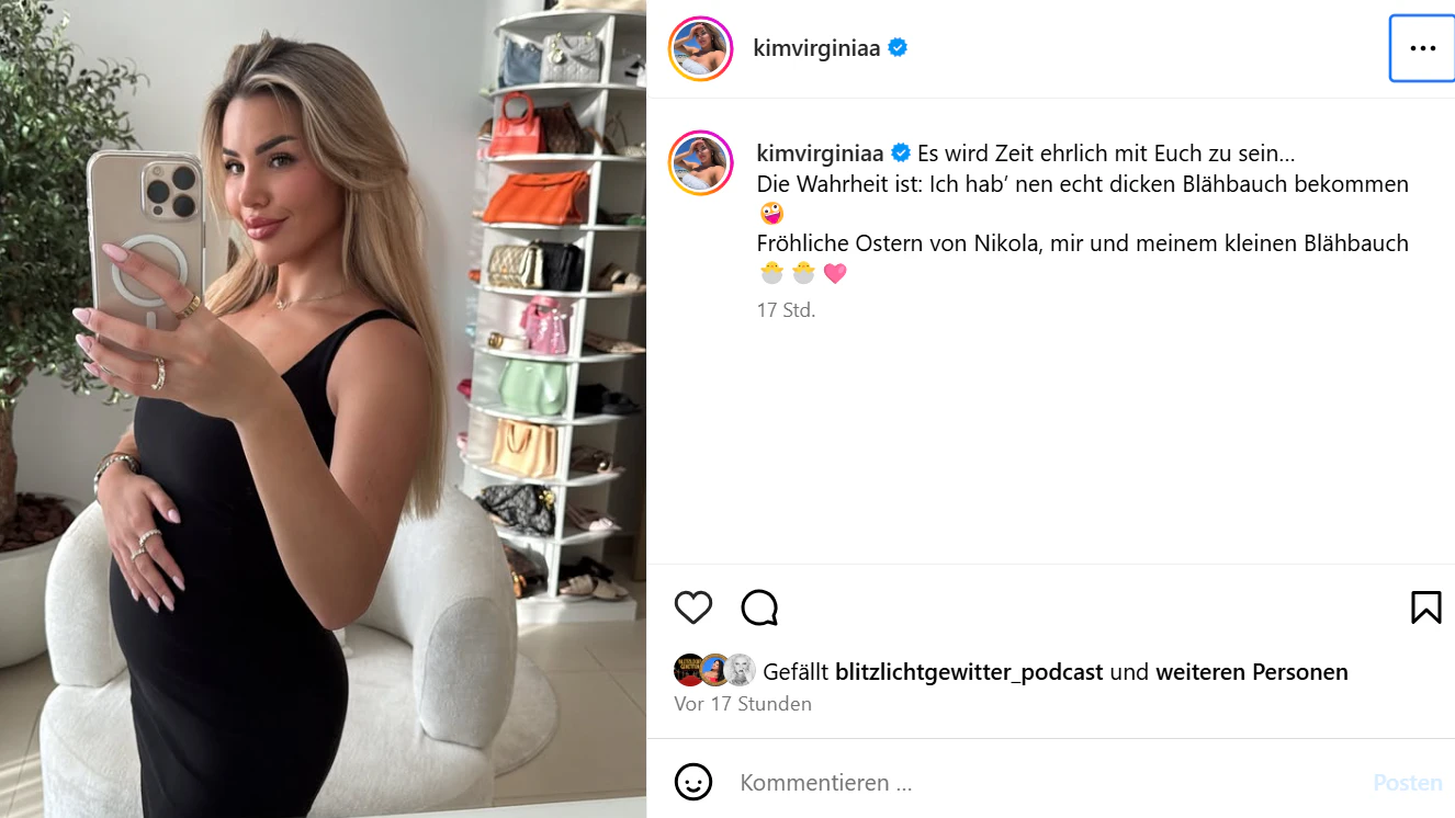 Kim Virginia postet ihren Babybauch.
