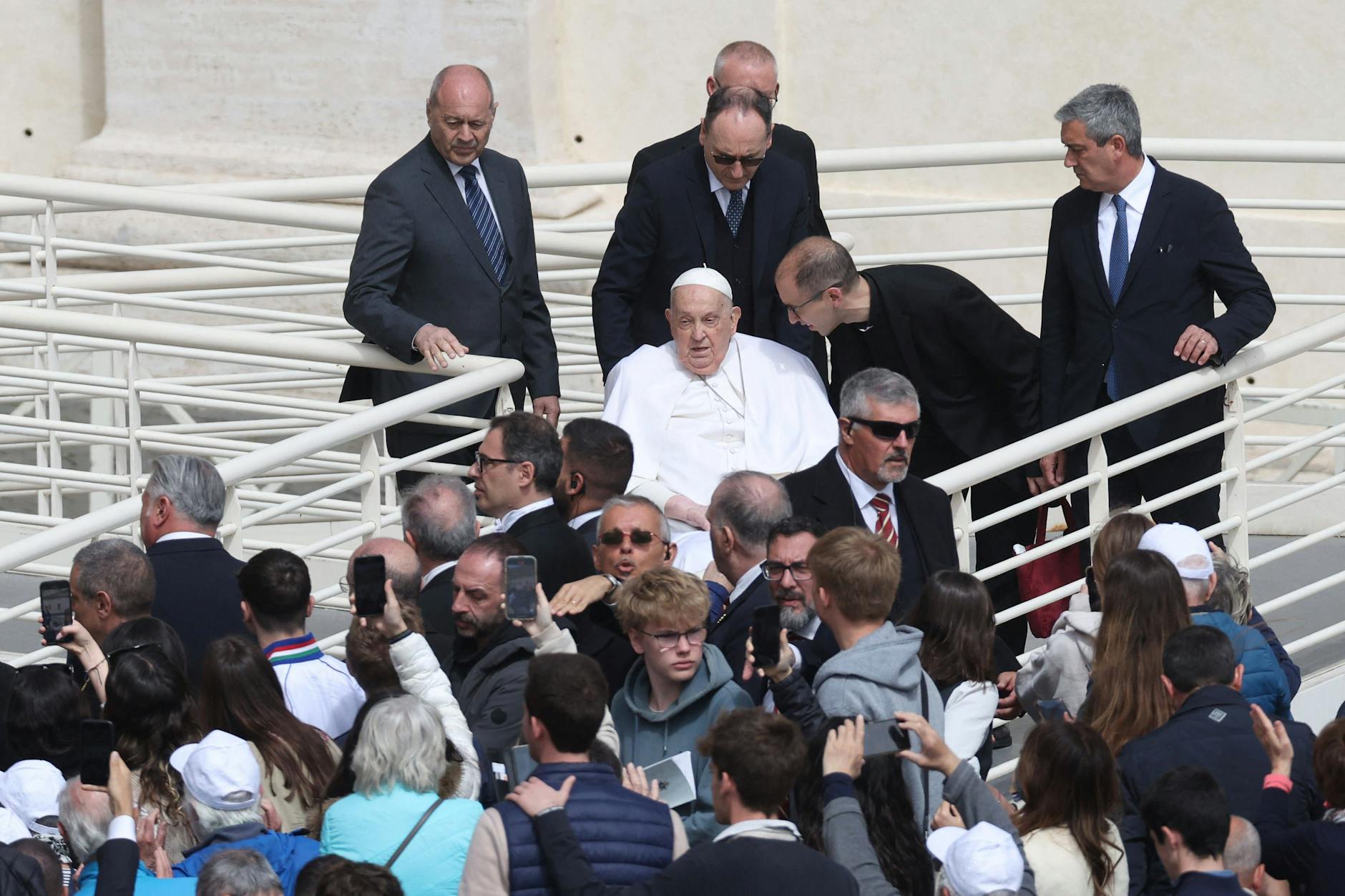 Papst Franziskus während der Heiligen Messe am Palmsonntag