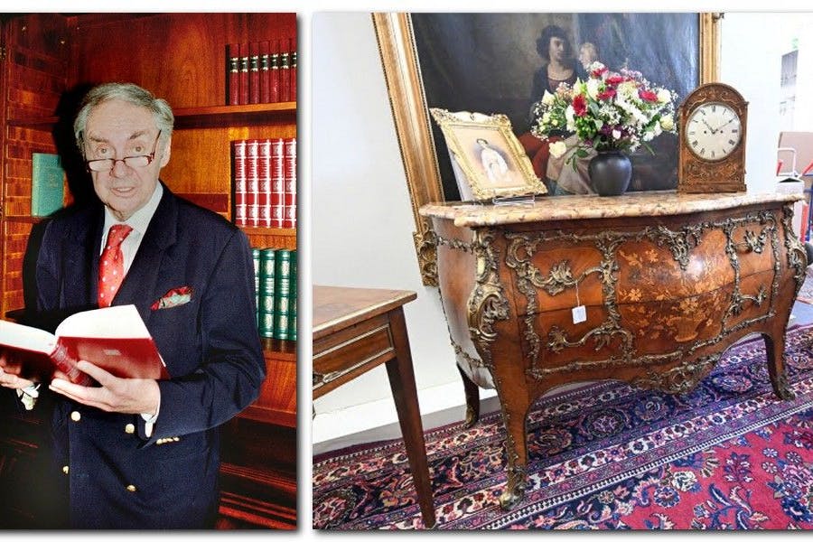 Harald Juhnkes antike Prunktruhe aus Rosenholz, Palisander und getönten Edelhölzern wird versteigert.