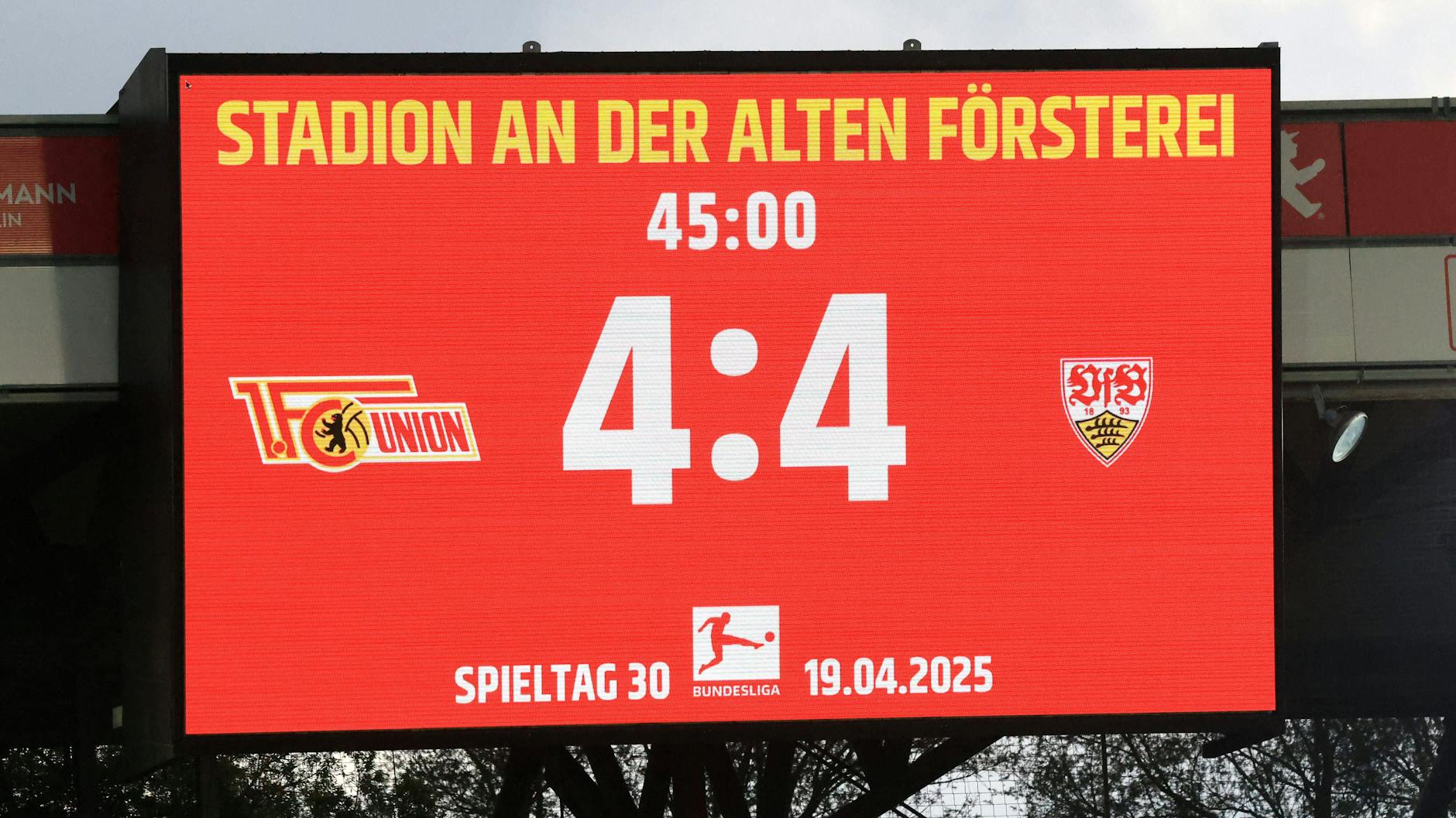 4:4 nach der ersten Halbzeit – der 1. FC Union und der VfB Stuttgart erzielten so viele Tore in der ersten Hälfte eines Spiels wie zuvor noch nie in der Bundesliga.