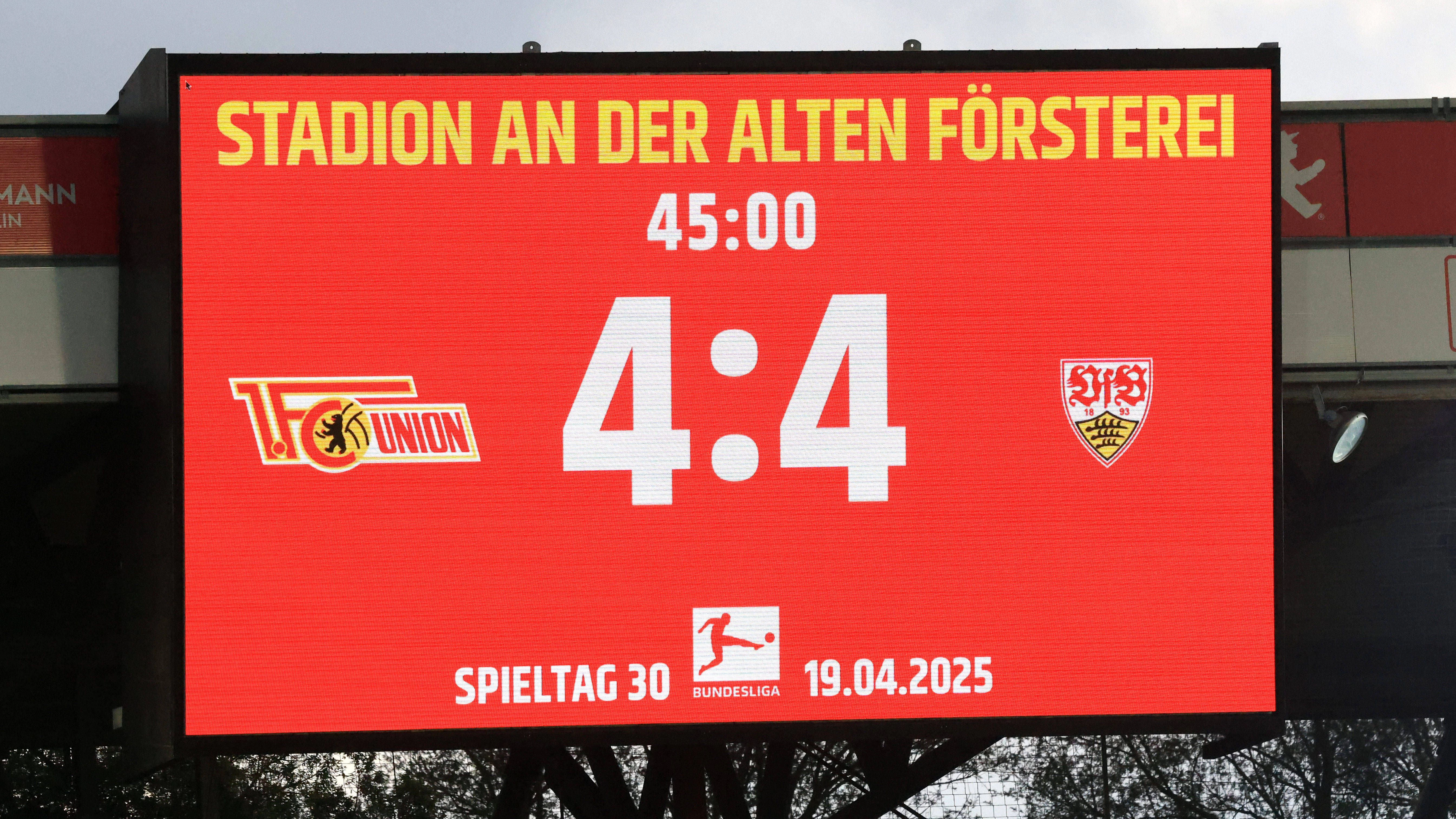 4:4 nach der ersten Halbzeit – der 1. FC Union und der VfB Stuttgart erzielten so viele Tore in der ersten Hälfte eines Spiels wie zuvor noch nie in der Bundesliga.