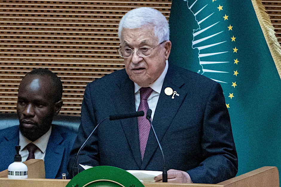 Palästinenserpräsident Mahmud Abbas bei einer Rede im Februar 2025