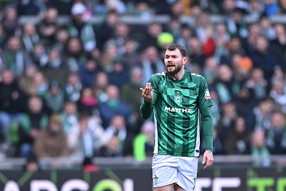 Stürmt in Zukunft für den 1. FC Union und kommt wegen seines Wechsels in Bremen in Erklärungsnot: Oliver Burke (28).