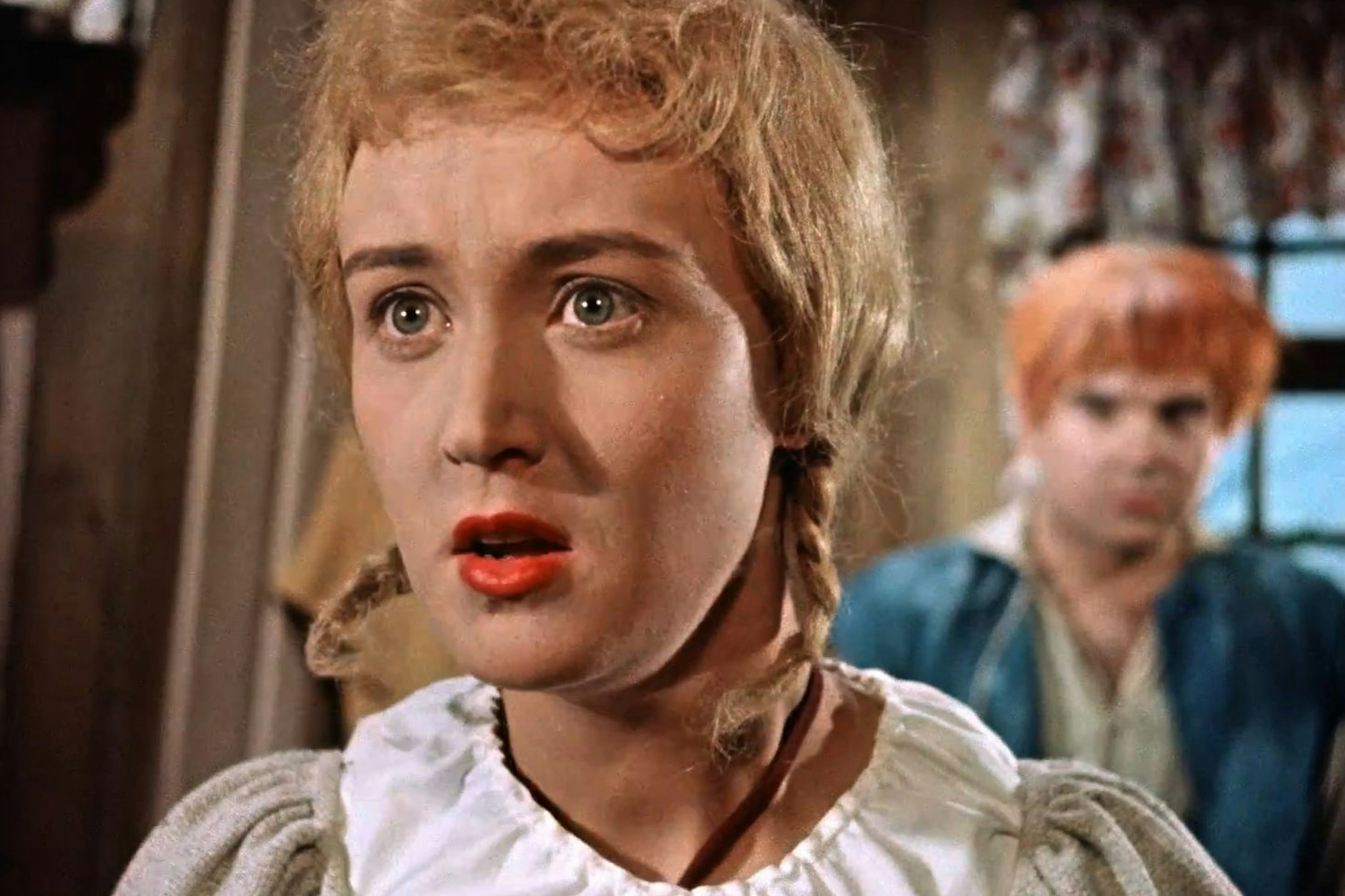 In der Rumpelstilzchen-Verfilmung „Das Zaubermännchen“ spielte Karin Lesch die Müllerstochter Marie. Im Hintergrund: Müllerbursche Hans (Reinhard Michalke).