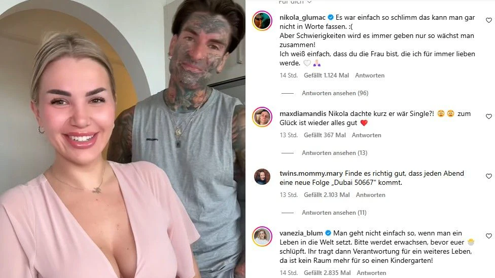 Kim Virginia und Nikola Glumac haben ihren Followern bei Instagram erklärt, wie sie wieder zueinander gefunden haben.