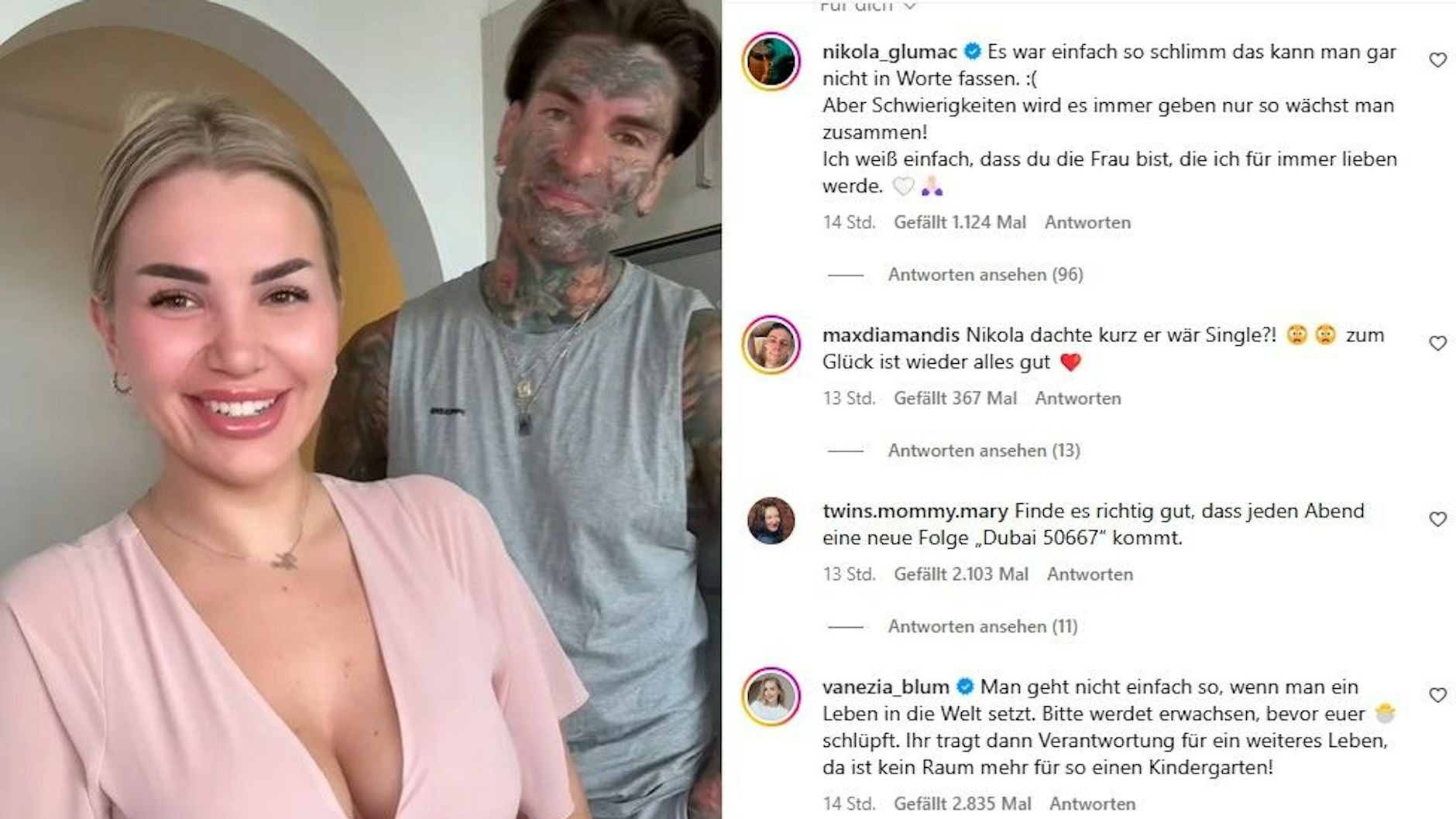Kim Virginia und Nikola Glumac haben ihren Followern bei Instagram erklärt, wie sie wieder zueinander gefunden haben.