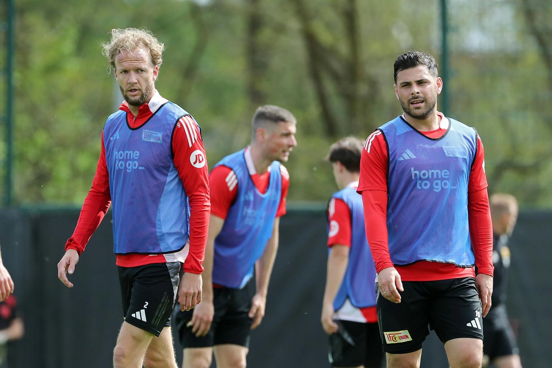 Stürmer Kevin Volland (32, r.) verlässt den 1. FC Union nach der Saison. Die Zukunft von Kevin Vogt (31) ist dagegen offen.