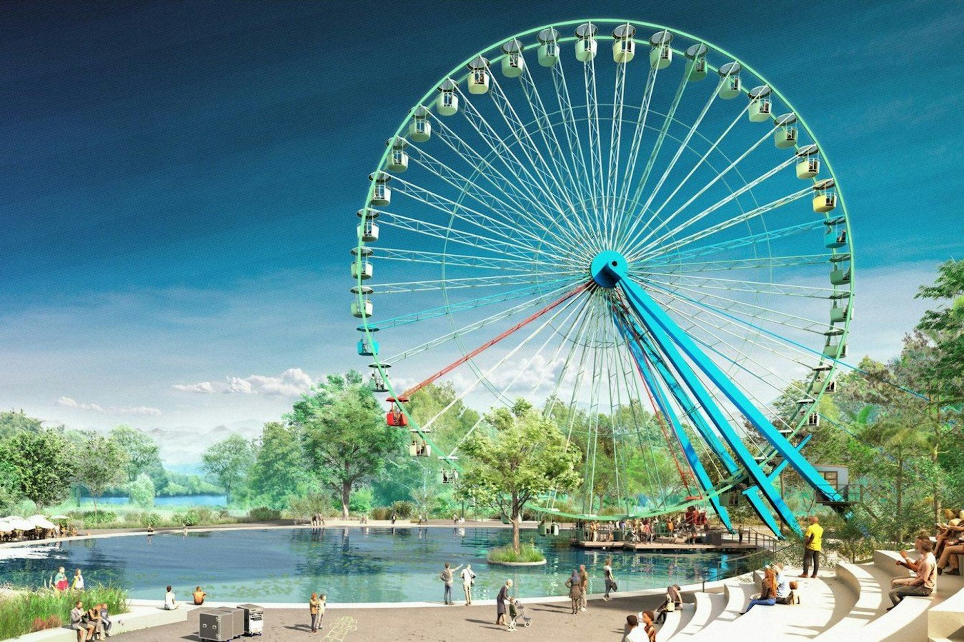 Der Entwurf für das Riesenrad im Spreepark macht Eindruck. 