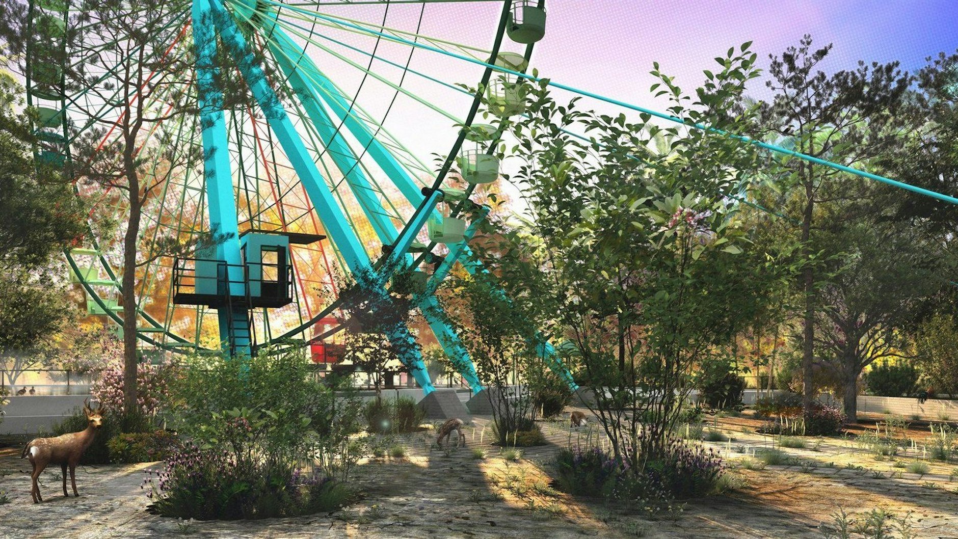Nach Fertigstellung des Spreeparks der Zukunft wird auch das sanierte und transformierte Riesenrad wieder als ein Hauptanziehungspunkt seinen angestammten Platz im Zentrum der Anlage einnehmen.