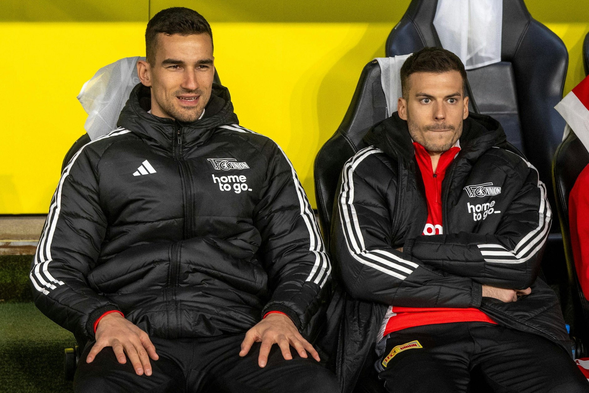 Eiserne Bankdrücker: Stürmer Ivan Prtajin (l.) wechselte bereits zum 1. FC Kaiserslautern. Laszlo Benes grübelt noch über einen Abschied vom 1. FC Union.