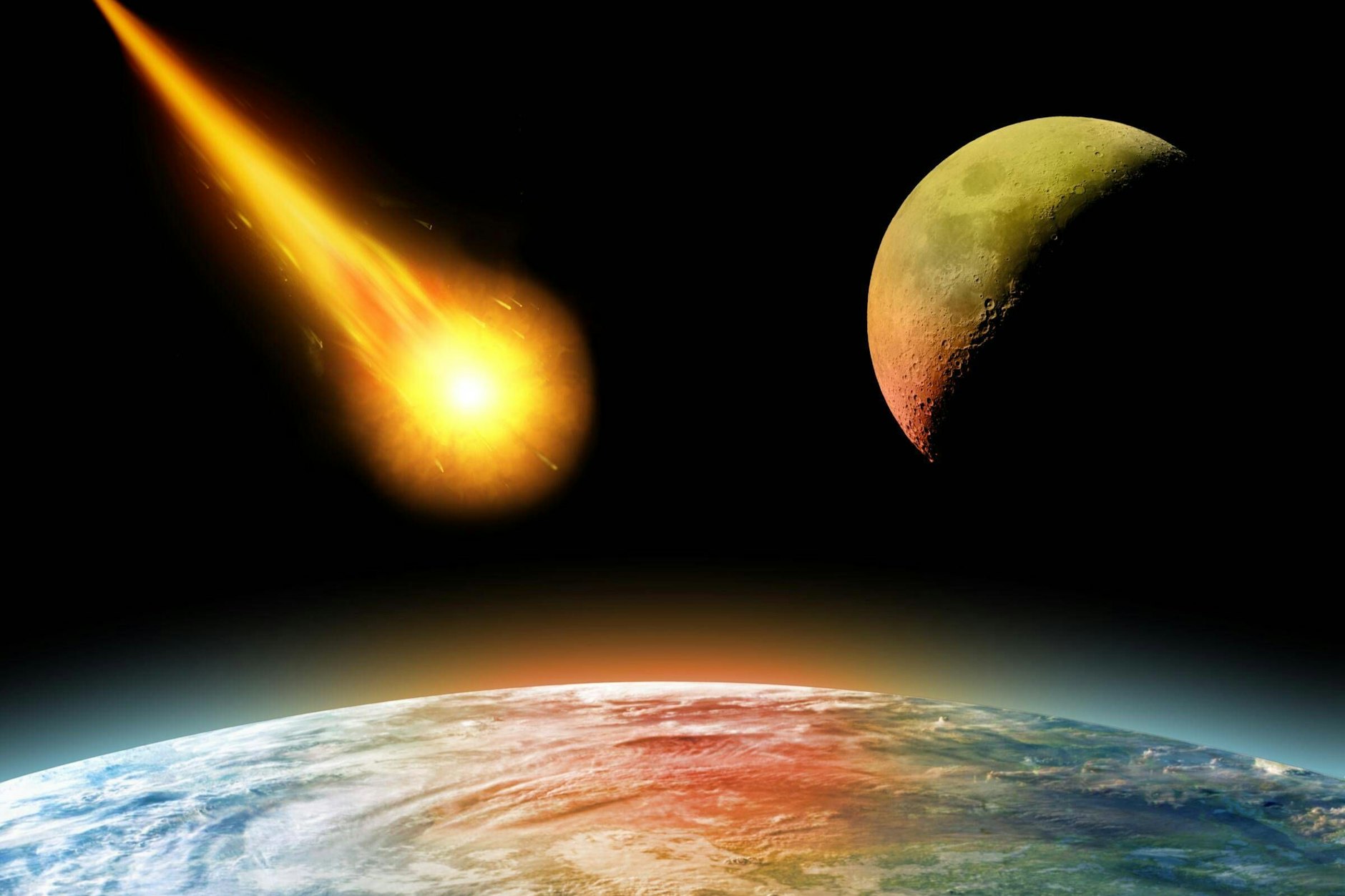 Ein Teil einer Sonde stürzt auf die Erde (Symbolabbildung).