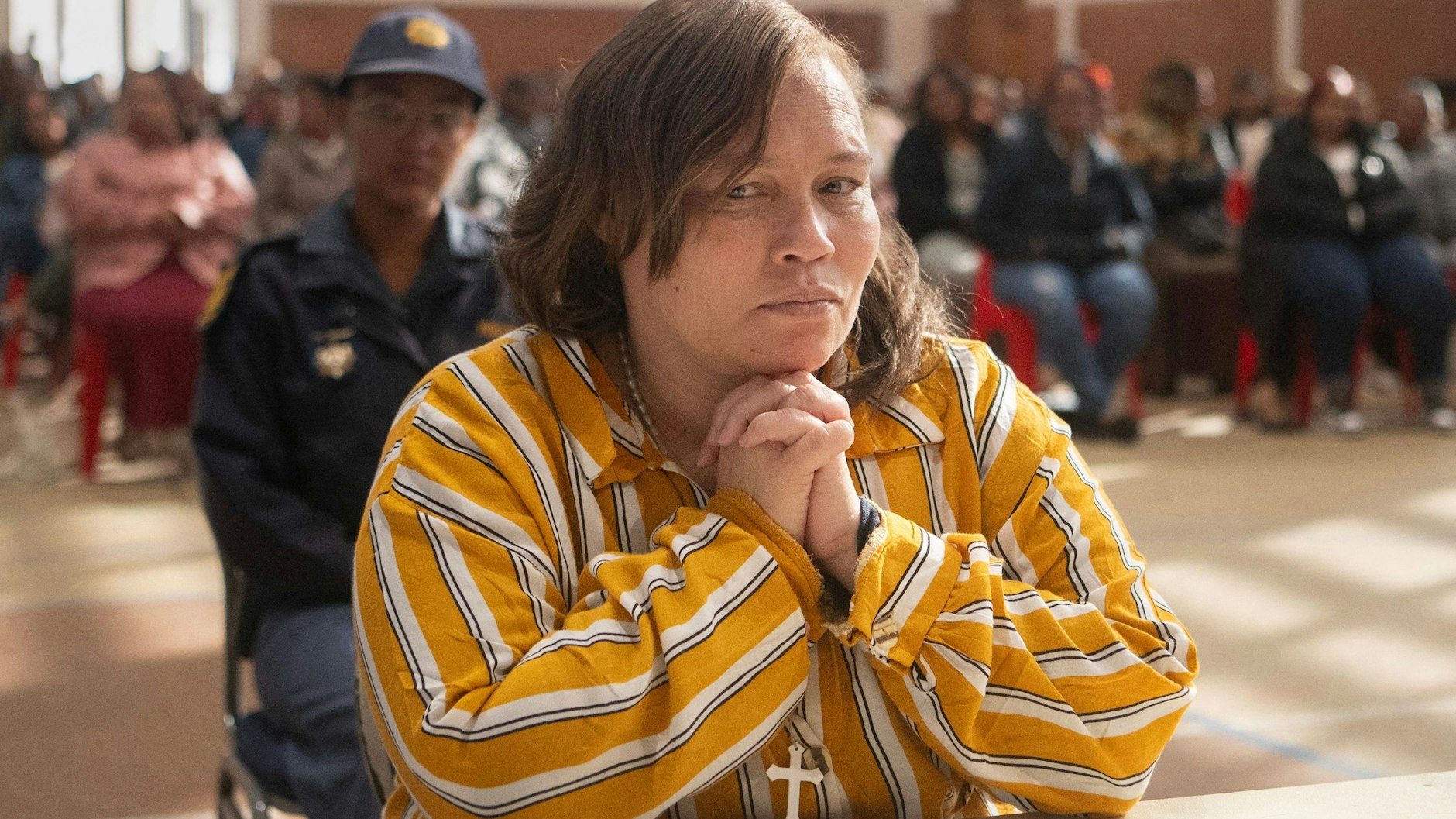 Kelly Smith, die Mutter der verschwundenen sechsjährigen Joshlin, vor Gericht in Saldanha Bay.
