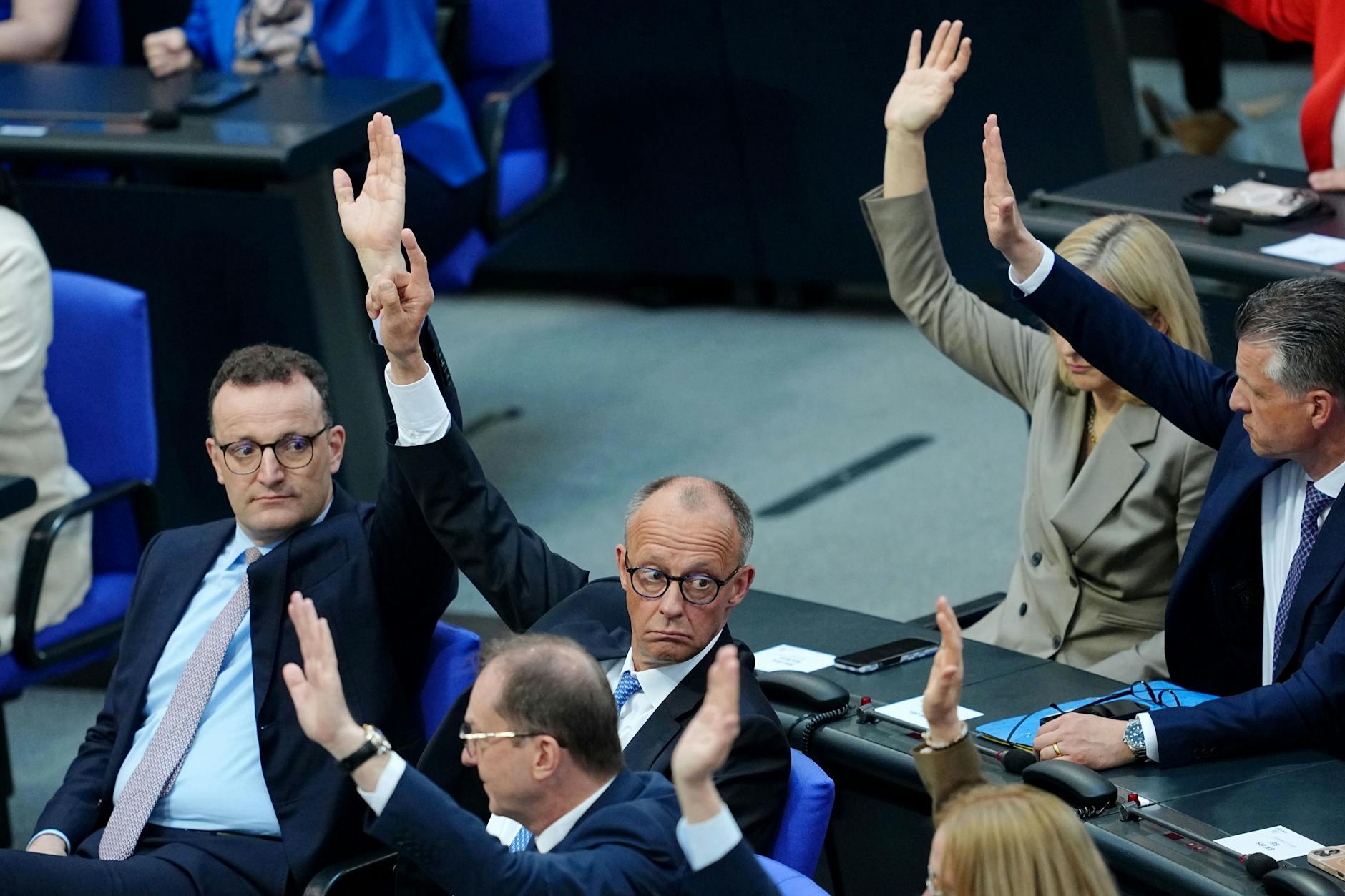 Voll Adrenalin: Die Unionsfraktion am Dienstag im Bundestag.