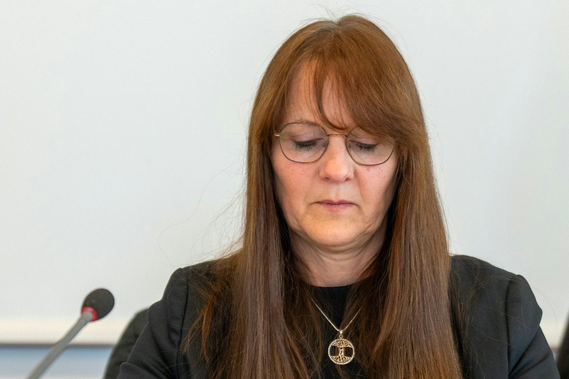 Brandenburgs Ministerin des Inneren, Katrin Lange (SPD), in der Sitzung des Innen-Ausschusses im Potsdamer Landtag