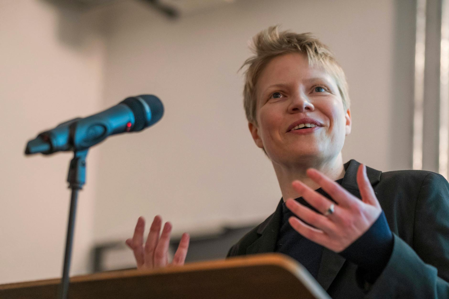 Ich rede mit der Sprache Deutschland, Berlin, 18.01.2020, Gedenken an Barbara Köhler, Haus für Poesie, Nadja Küchenmeister, *** I talk with the language Germany, Berlin, 18 01 2020, commemoration of Barbara Köhler, House of Poetry, Nadja Küchenmeister,