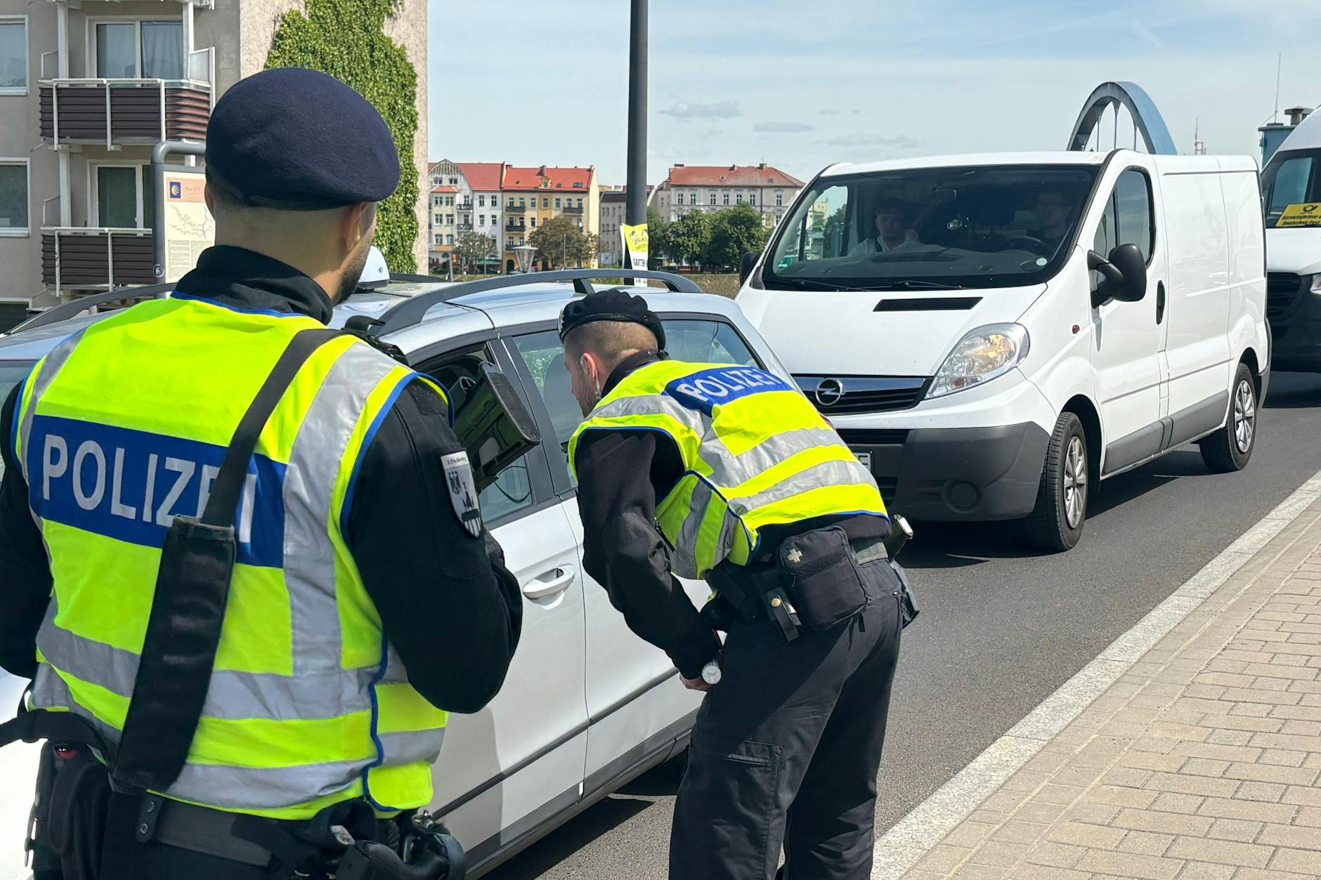 Kontrollen der Bundespolizei an der Grenze von Deutschland zu Polen