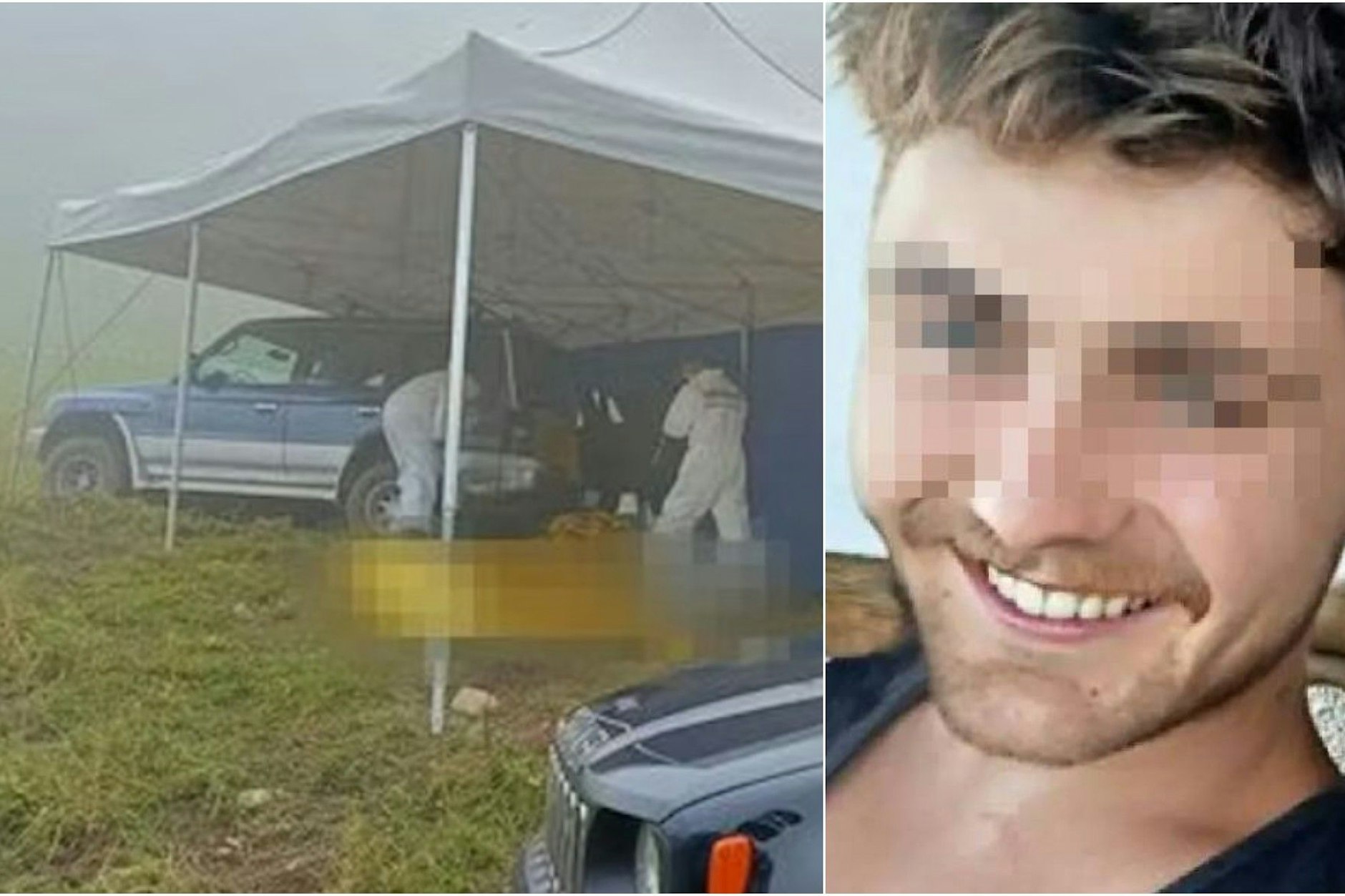 Die Polizei an dem Ort auf einer Alm in Südtirol, wo Wanderer die Leiche von Aaron E. entdeckten. Jetzt ist klar, wie der 24-Jährige zu Tode kam.