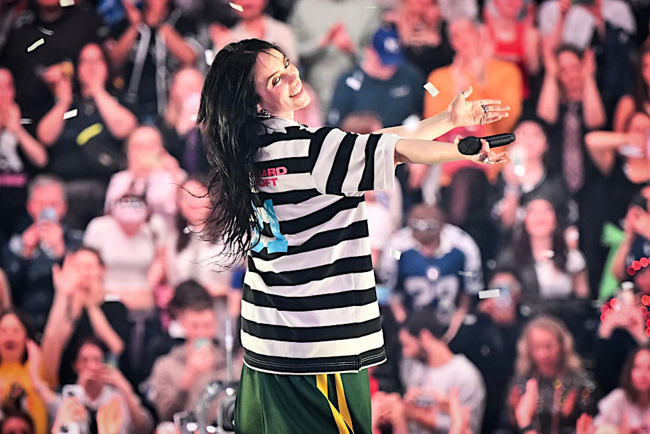 Billie Eilish auf ihrer aktuellen Tour, hier am 23. April 2025 bei ihrem Auftritt in Stockholm