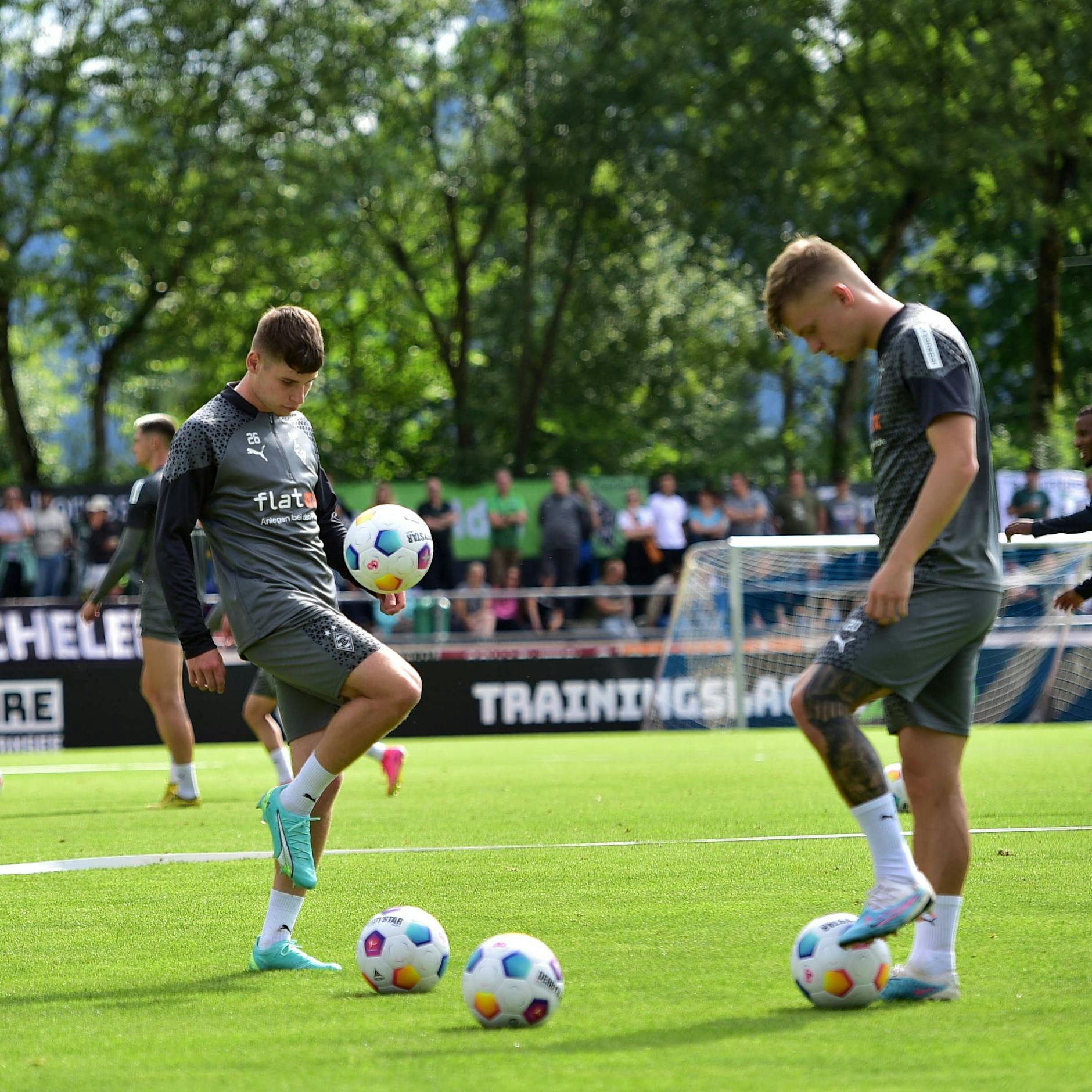 Lukas Ullrich (l.) und Luca Netz wechselten schon von Hertha BSC zu Borussia Mönchengladbach.