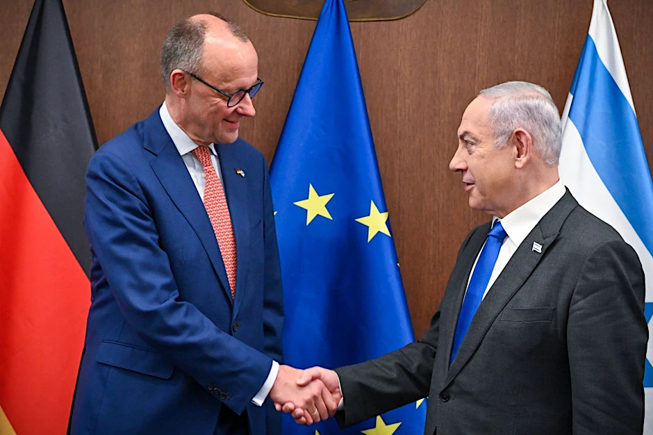 Friedrich Merz traf Benjamin Netanjahu im vergangenen Jahr während des Bundestagswahlkampfs in Israel.