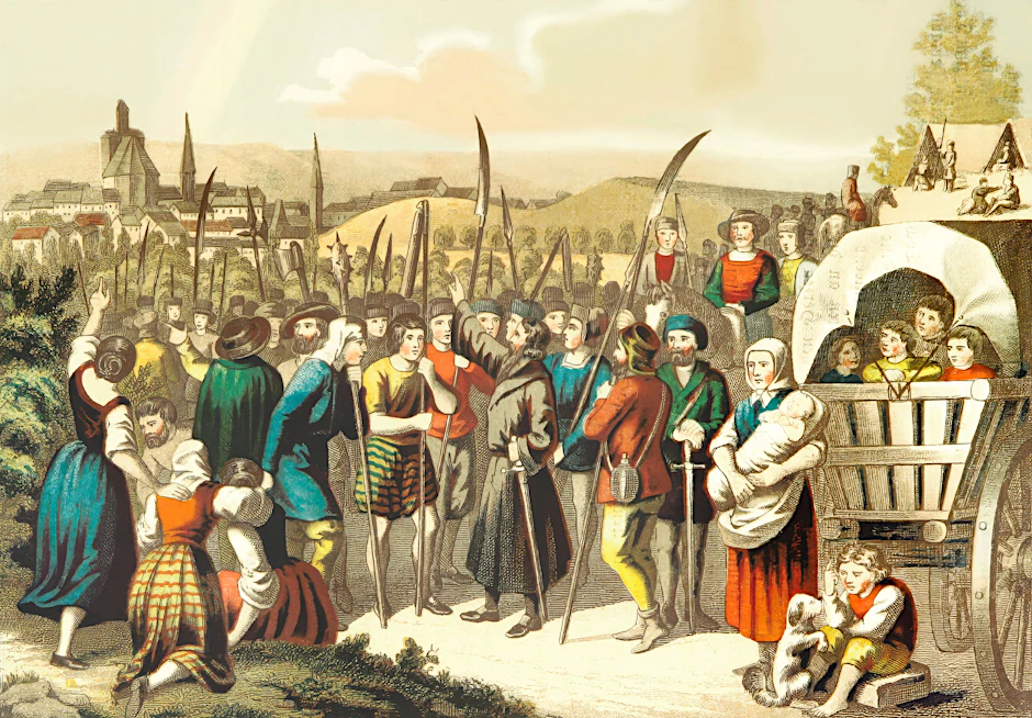 Thomas Müntzer, deutscher Theologe, Reformator, Drucker und Revolutionär in der Zeit des Bauernkrieges, beim Predigen (M.)