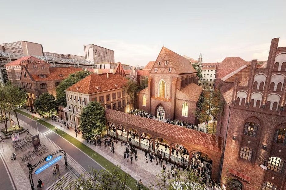 So soll der Schulneubau am alten Standort des Gymnasiums zum Grauen Kloster in Berlin-Mitte mal aussehen.