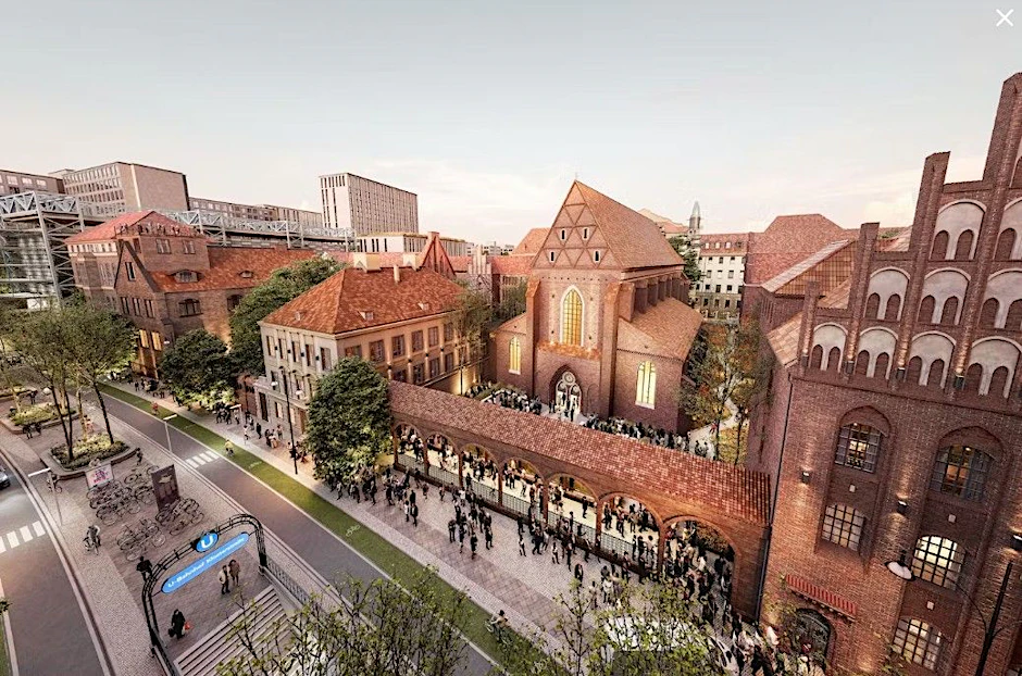 So soll der Schulneubau am alten Standort des Gymnasiums zum Grauen Kloster in Berlin-Mitte mal aussehen.